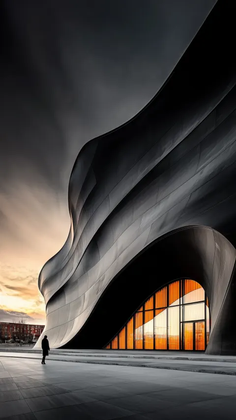 Commercial Building Wave Facade
