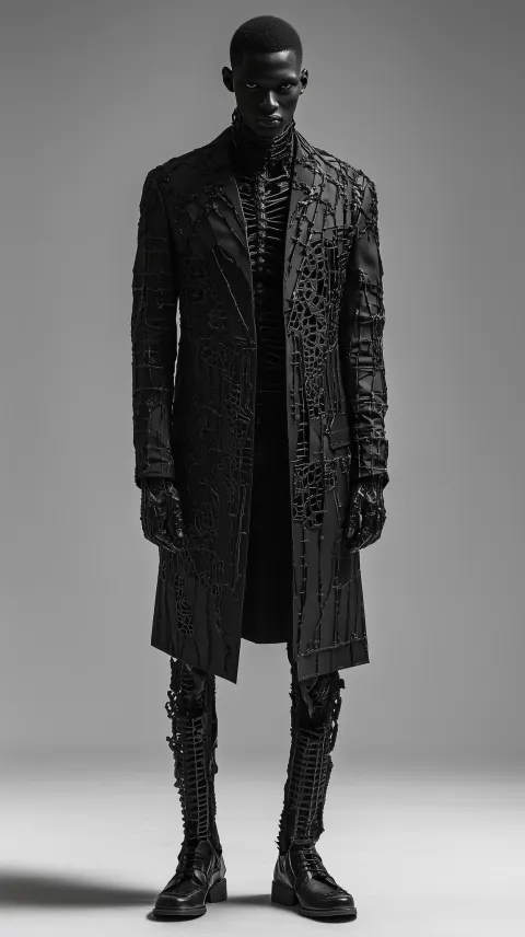 Man Black Skeleton Jacket