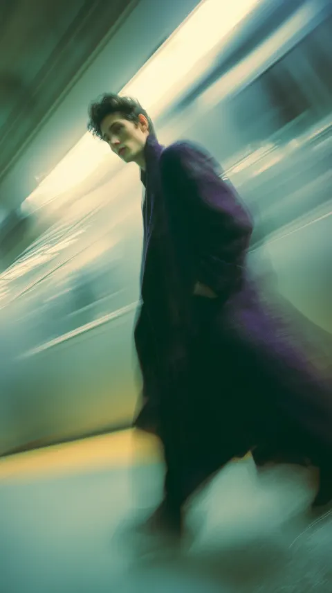 Male Model Purple Subway