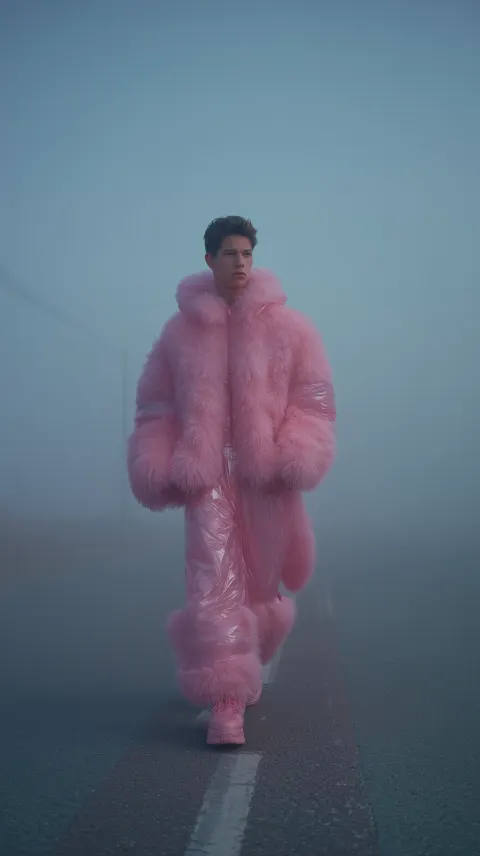Man Pink Vinyl Oversized