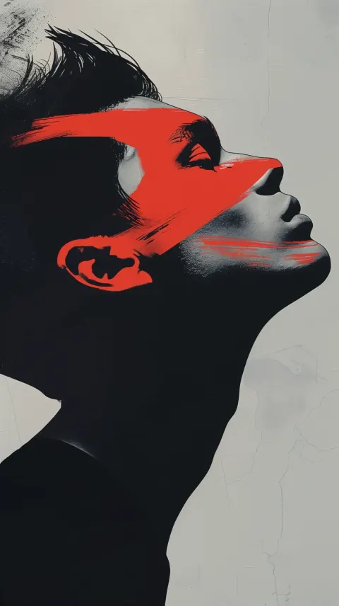 Male Profile Red Graphic