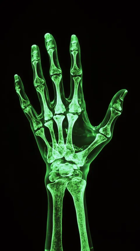 Neon Green Hand X-Ray