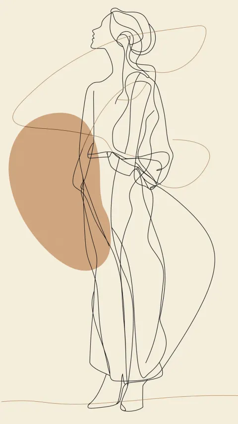 Woman Line Art Vector