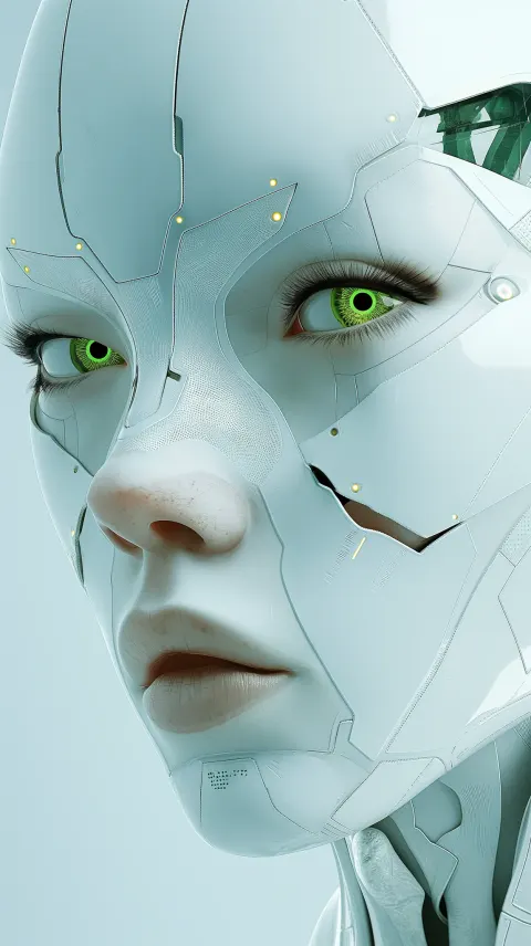 Woman Robotic White Face