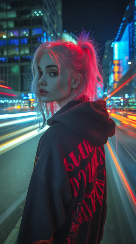 Woman Urban Night Portrait