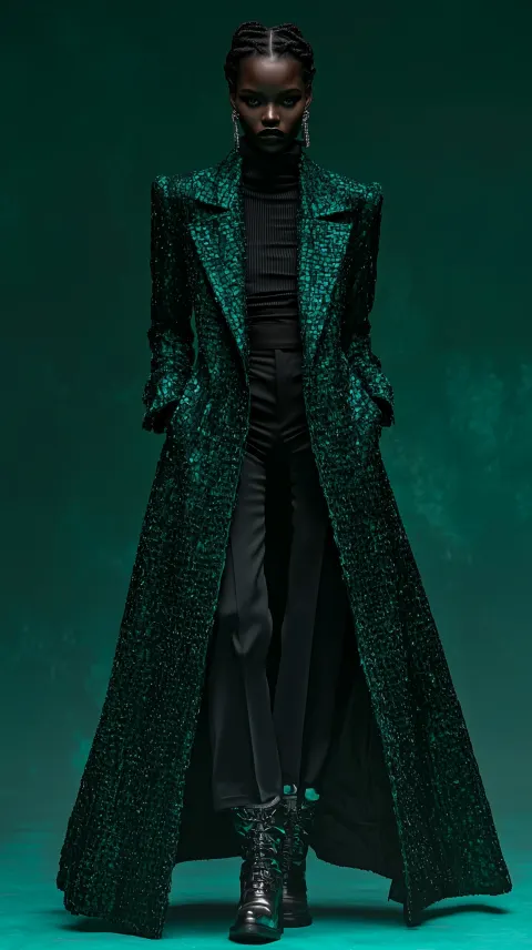 Avant Garde Fashion Woman Emerald