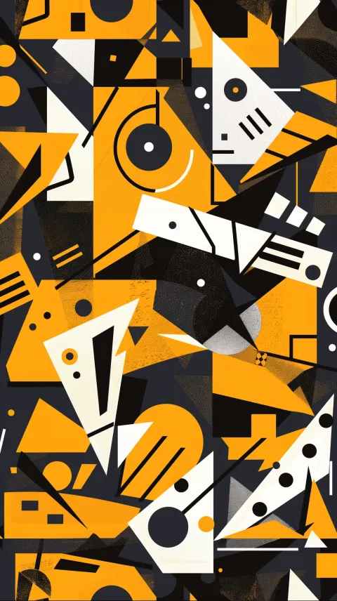 Abstract Geometric Yellow Orange Pattern