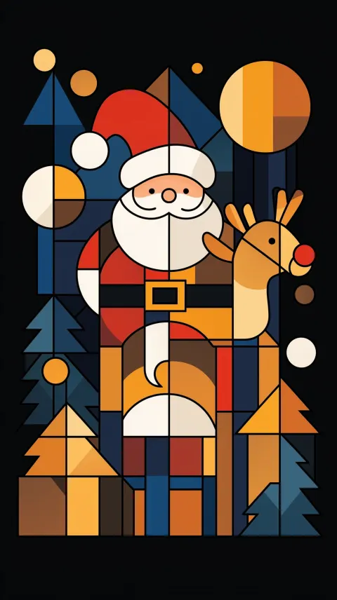 Santa with rudolph