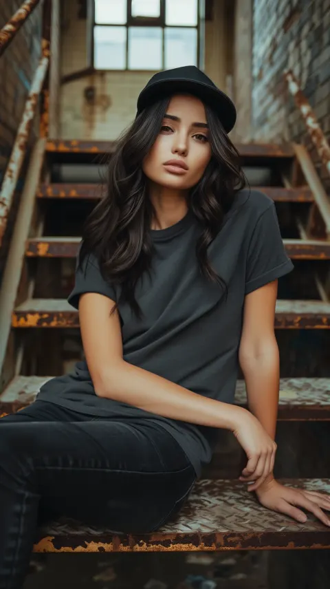 Urban Nostalgia Woman Metal Stairs