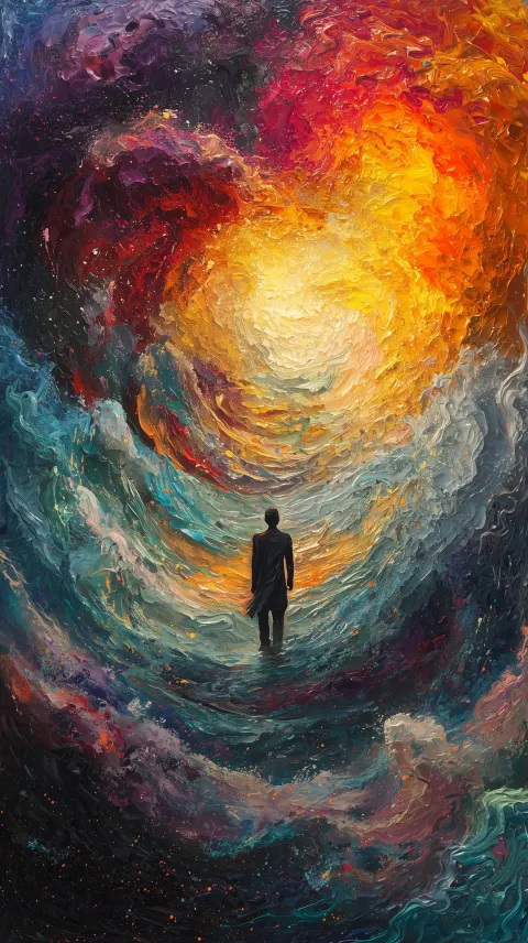 Figure Explosion Vibrant Watercolor Art