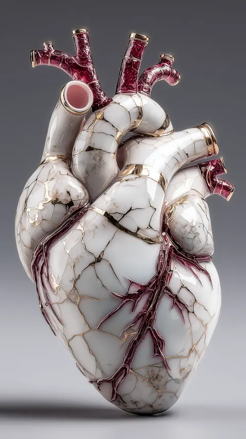 Heart Pipe Wire Sculpture Surreal