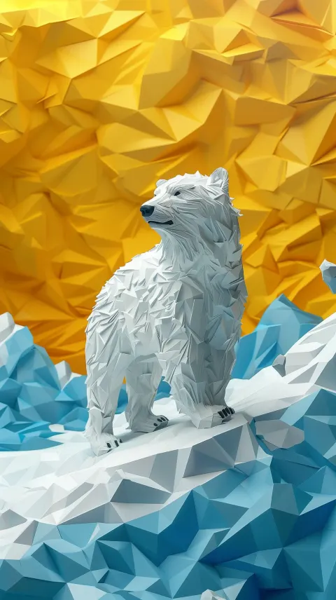 Polar Bear Isometric Paper Texture