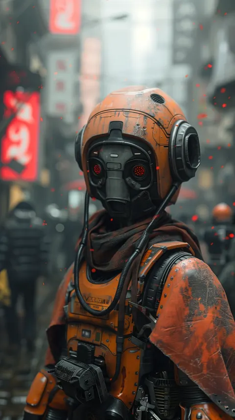 Red Robot Fog Dystopian Cinematic