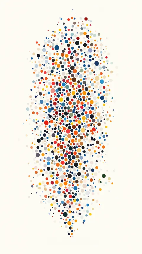 Human Silhouettes Dot Matrix Geometric
