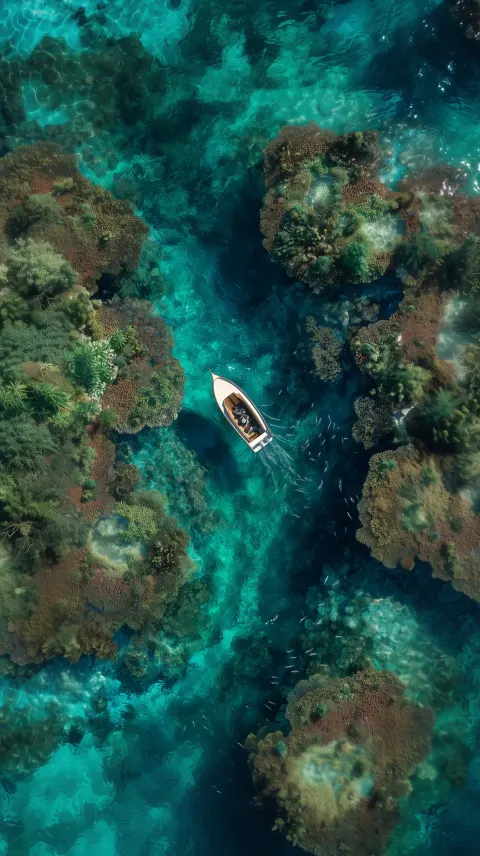 Underwater Canyon Aerial Tropical Fish