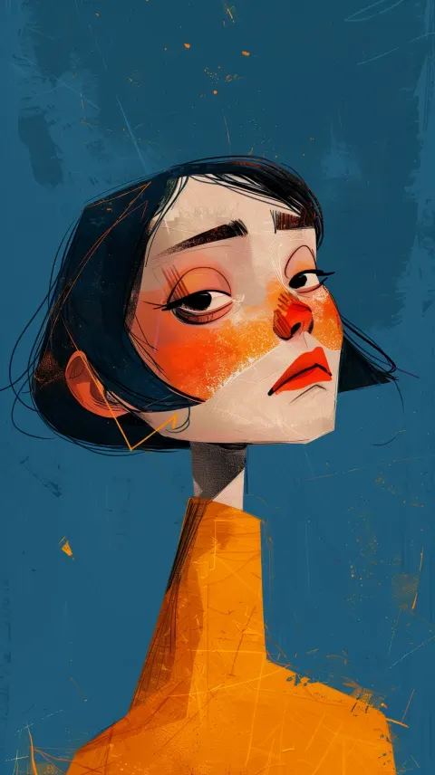 Colorful Woman Character Flat Illustration