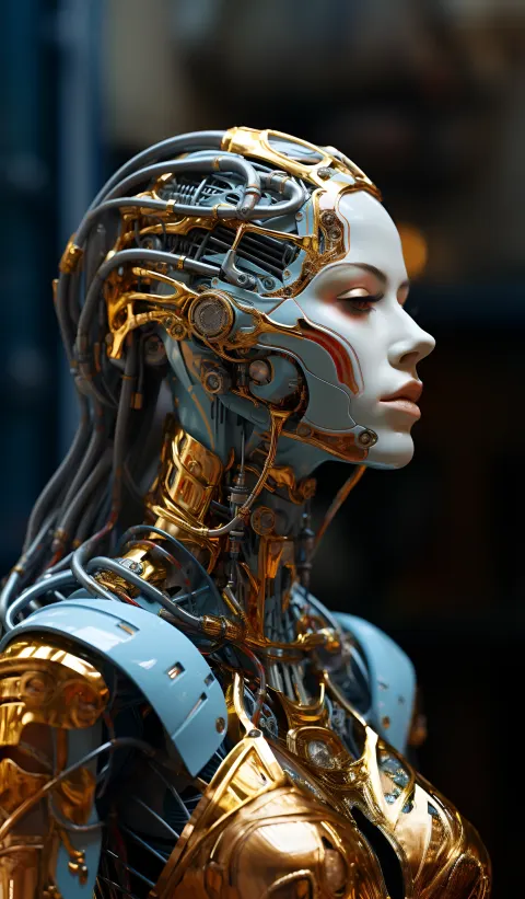 Cyborg Woman Comic Style Illustration