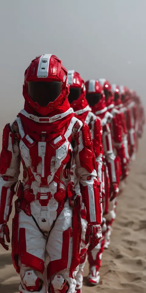 Female Robot Astronauts Mars Desert