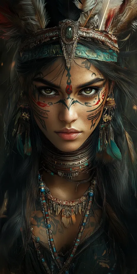 Female Warrior Tattoos Digital Art