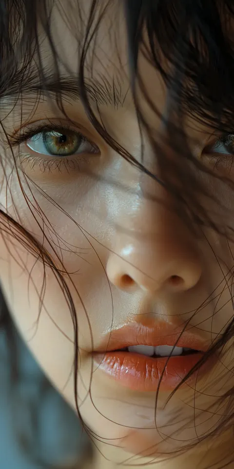 Korean Woman Close-up Photorealistic