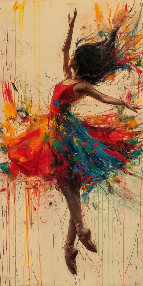 Asian Dancer Surrealist Oil Painting