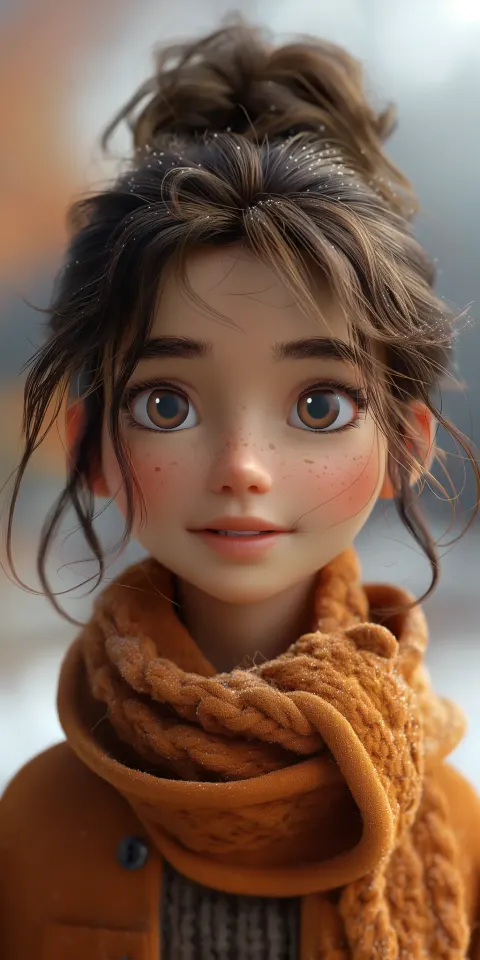 Cute Girl Pixar 3D Character
