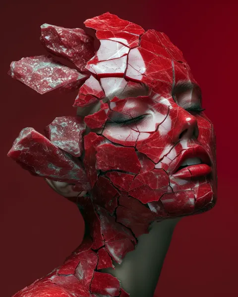 Woman Crystal Geode Surreal Portrait