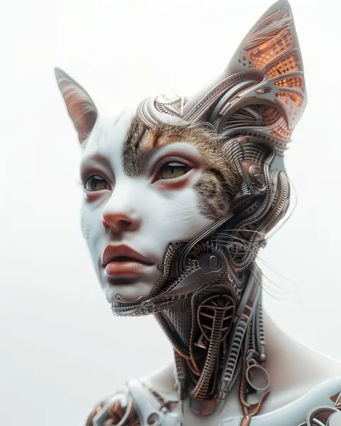 Woman Cat Hybrid Portrait