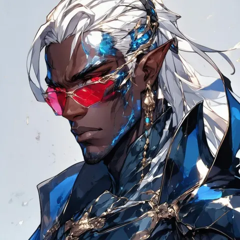 The Nerevarine in Elegant Glass Armor