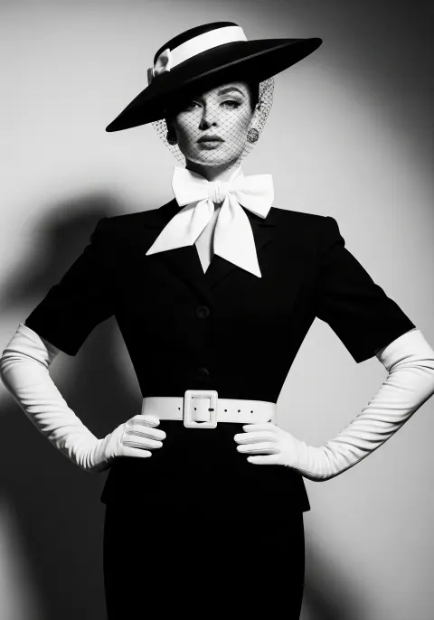 Black White Vintage Fashion Portrait