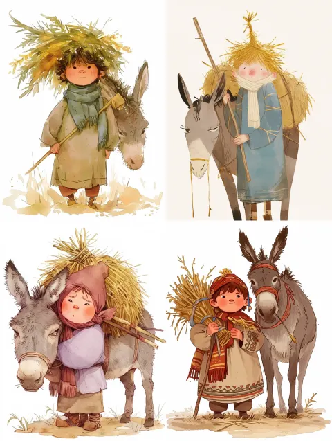 Little Shepherd Boy With Donkey
