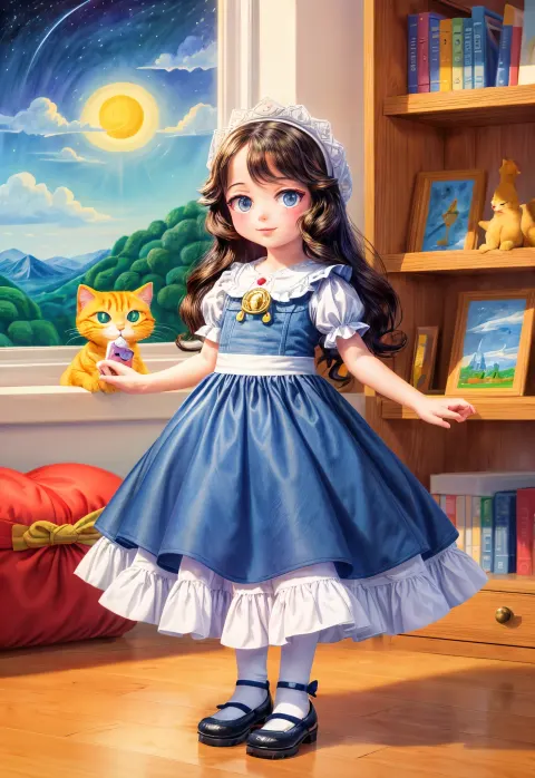 Cute Cat Storybook Kids Illustration