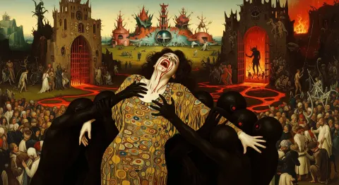 Woman Hell Gates Klimt Bosch