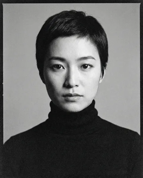 Japanese Woman Film Grain Portrait