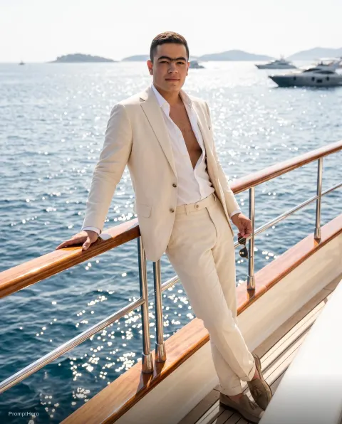 Male Model Yacht Summer Suit