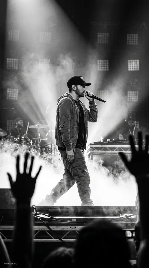 Rapper Baseball Cap Stage Fog