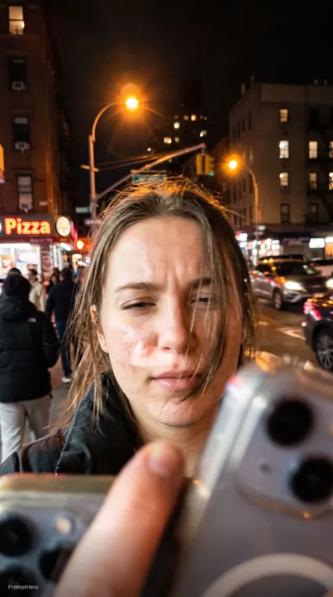 Selfie Night City Street Snapchat