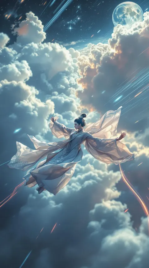 Woman Hanfu Flying Clouds Dream