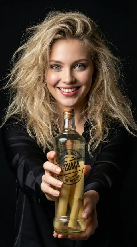 Blonde Model Bottle Beauty Portrait