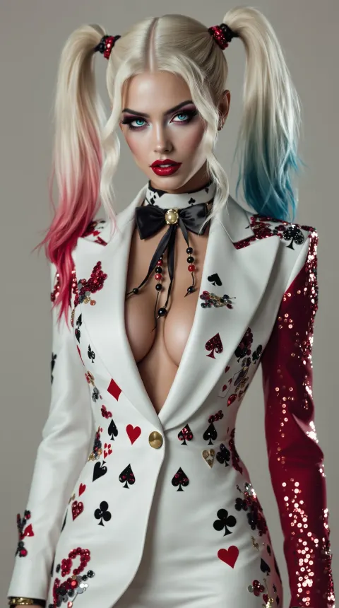 Harley Quinn Sequin Tuxedo Fashion