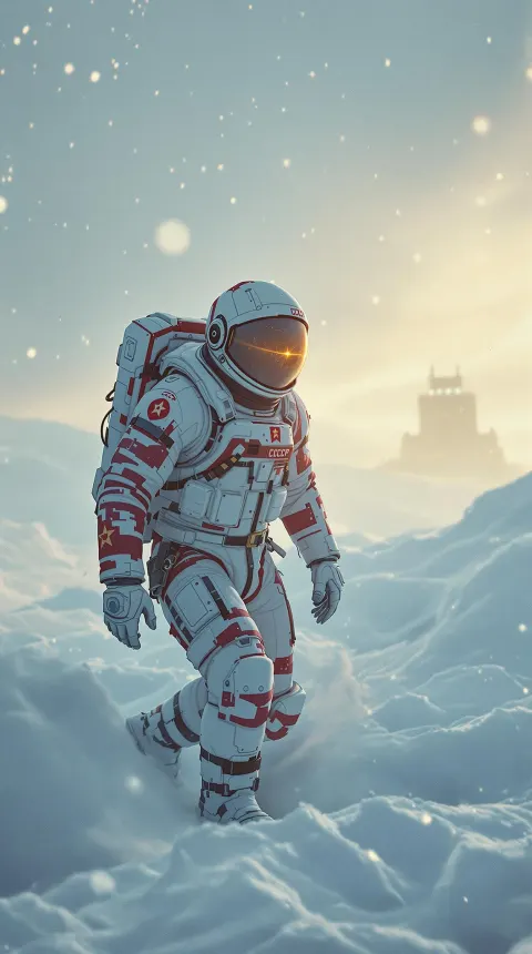 Soviet Explorer Battling Arctic Blizzard