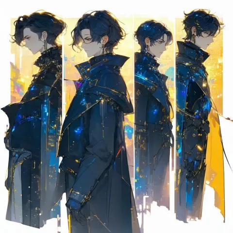 AI Models Personified in Golden Anime Light