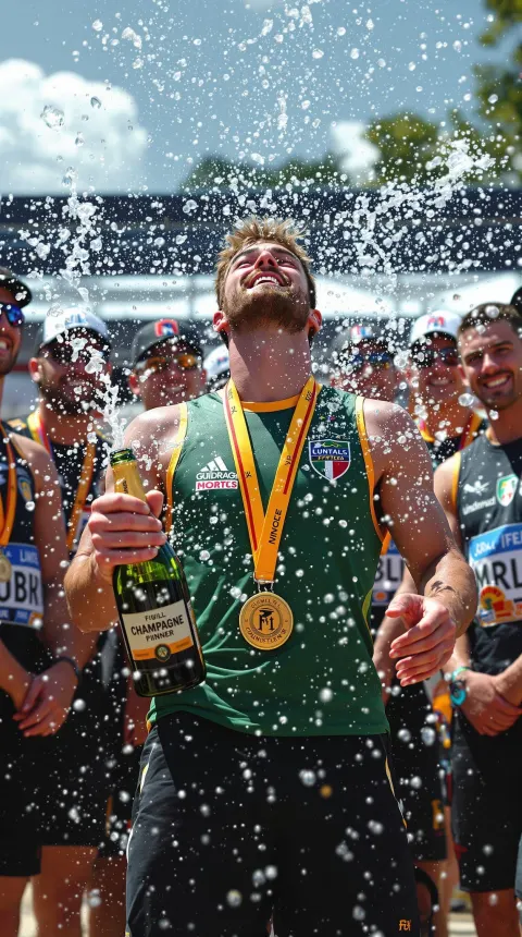 Medal Winner Champagne Victory Circle