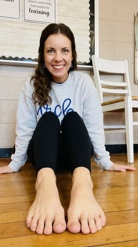 Sitting Barefoot Long Toes