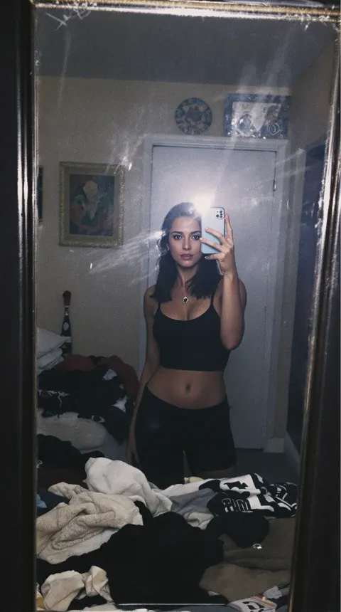 Mirror Selfie Cluttered Room
