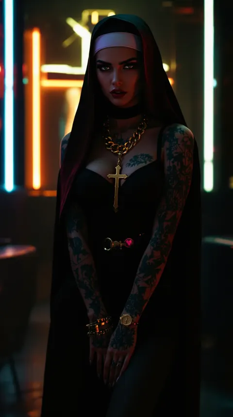 Tattooed Nun Nightclub Dramatic