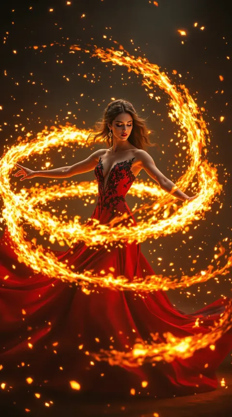 Dancing Flames Red Gown