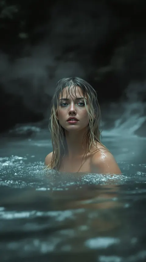 Hot Spring Blonde Swimming