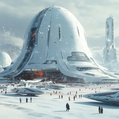 Futuristic Spaceport Dome Building