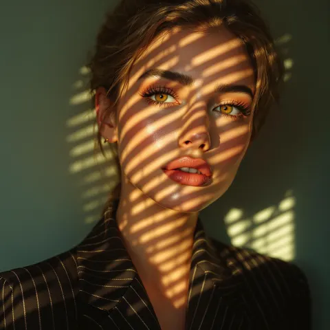 Woman Venetian Blinds Portrait